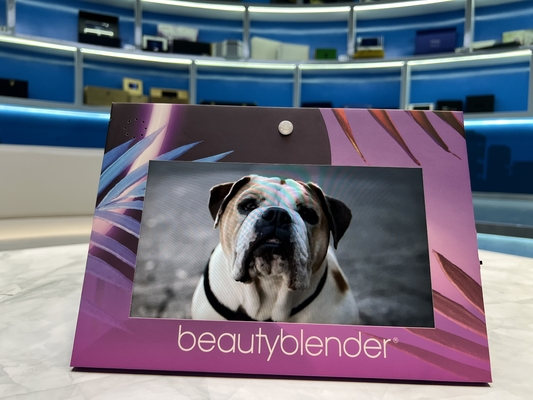 Display de belleza impreso personalizado con marco trasero