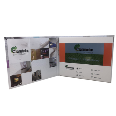 Folletos video del LCD de la batería grande, OEM del espacio en blanco de 10,1 de la pulgada del LCD del vídeo tarjetas de felicitación