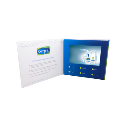 luz video de la tarjeta del folleto de 7inch USB LCD actuada para la publicidad