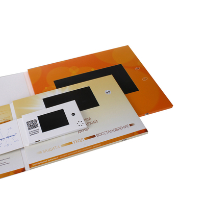 Oro digital del LCD de la tarjeta video Softcover del folleto que bloquea al OEM de la memoria 512MB