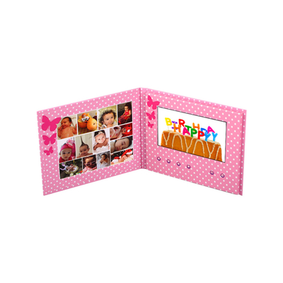 Reproductor multimedia LCD de 7 pulgadas, tarjeta de invitación de video de marca para marketing empresarial y publicidad