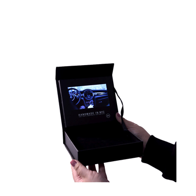 Caja de regalo video negra del LCD de 7 pulgadas para la impresión ULTRAVIOLETA de la memoria del anillo 4GB de la joyería
