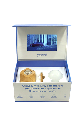 Caja video del regalo de la exhibición del LCD, OEM impreso magnético video de la caja de presentación 4GB