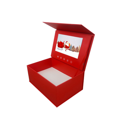 Caja de regalo video dorada de la pantalla LCD cuadrada para el ODM promocional del regalo