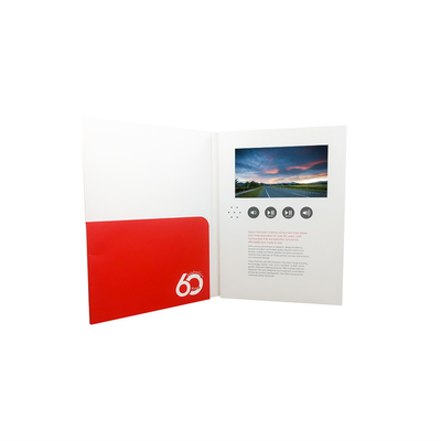 Carpeta video de encargo de la tarjeta de felicitación del vídeo de la invitación de la pantalla LCD
