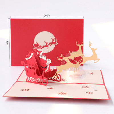 Estallido material de papel 3D para arriba felicitación la tarjeta para el color del tamaño CMYK del día de fiesta los 20×13cm
