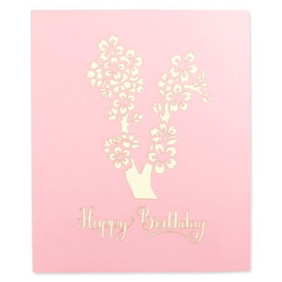 Tarjeta de ROHS Cherry Blossom Tree Pop Up, ODM del OEM de las tarjetas de felicitación