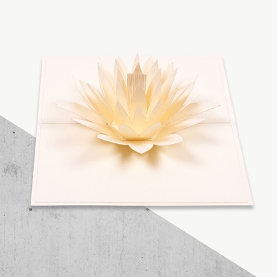 Estallido 3D de la impresión en offset encima de certificados de la FCC del CE ROHS de Lily Shape del agua blanca de la tarjeta de felicitación